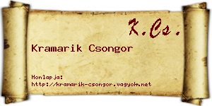 Kramarik Csongor névjegykártya